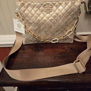 NWT CAROLINE HILL ARIANA QUILTED CROSSBODY-CHAMPAGNE POP
